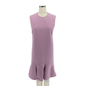 Victoria Beckham Flounce Hem Shift Dress Purple size 6 minimalist preppy spring